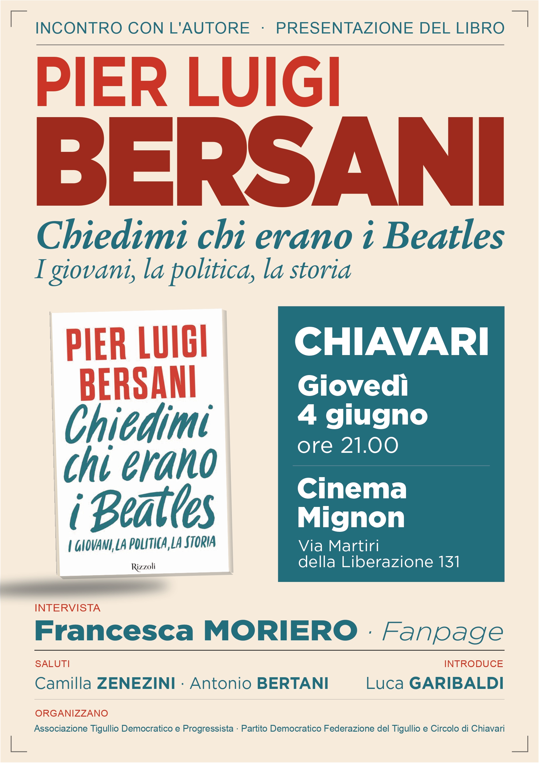 Pier Luigi Bersani a Chiavari